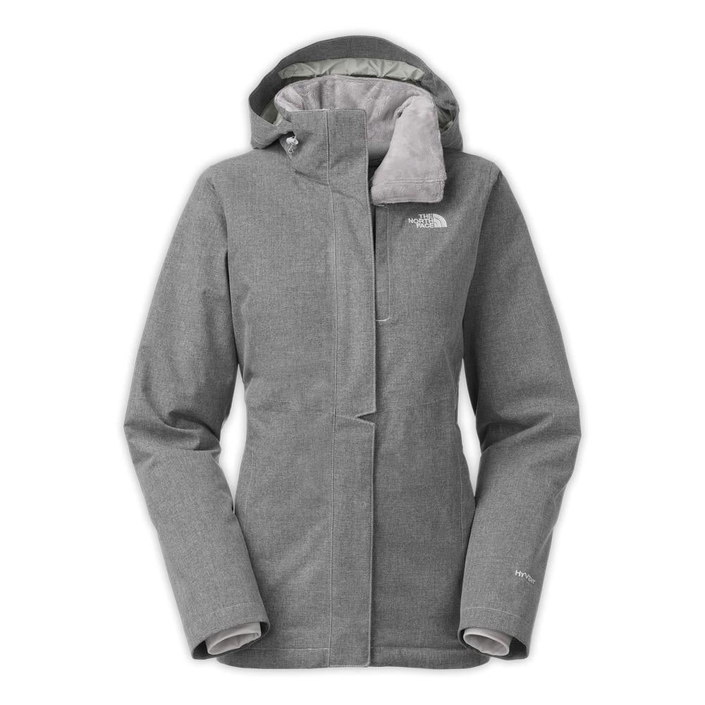 THE NORTH FACE WOMEN'S JACKET INLUX INSULATED Hooded High Rise Grey Small